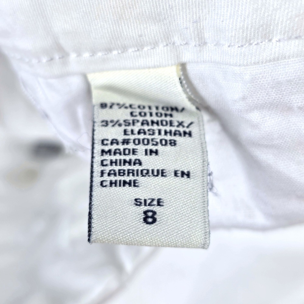 Christopher Blue Womens White Stretch Cotton Bermuda Shorts Size 8 Knee Length - Picture 8 of 9